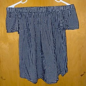 Checkered Navy Mossimo Supply Co. Blouse. Size XS
